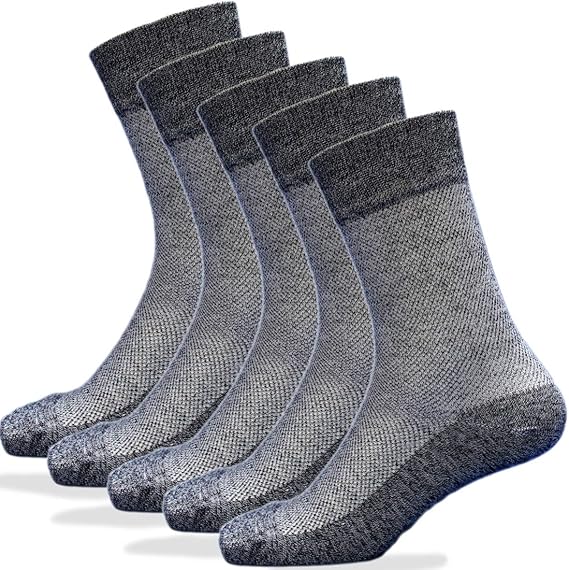 Amazon Co Jp Km77m 靴下 メンズ 小さめサイズ 軍足 さわやか蒸れない快適メッシュ先丸ソックス 高級コーマ綿糸使用 安全靴や作業に 杢5足組 23 25cm 服 ファッション小物