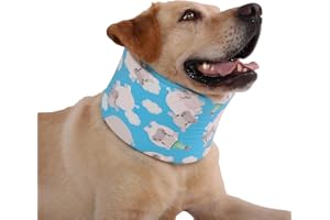 LovinPet Dog Recovery Collar, Adjustable Soft Cone for Medium & Large Dogs, Post-Surgery Comfort & Lick Prevention, Hippos Zoo Print, Blue