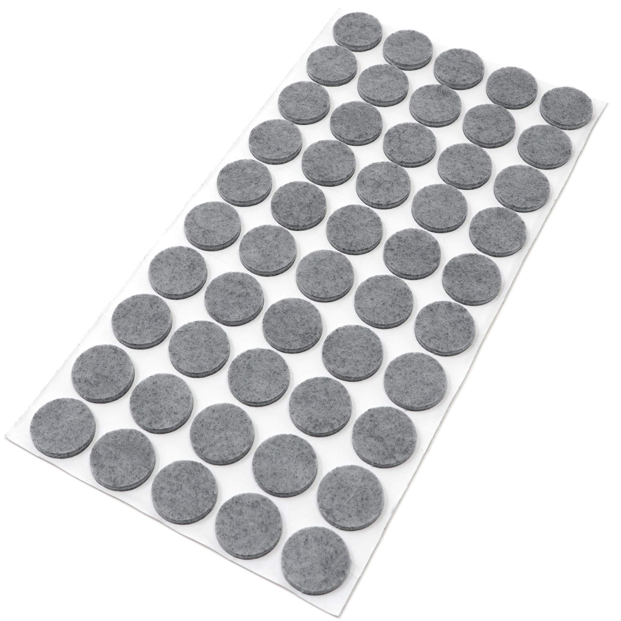 Adsamm® / 50 x self-adhesive felt pads/Grey/ø 0.79'' (ø 20 mm) / round / 0.138'' / 3.5 mm thick stick-on furniture felt glides/Furniture & Chair Glides