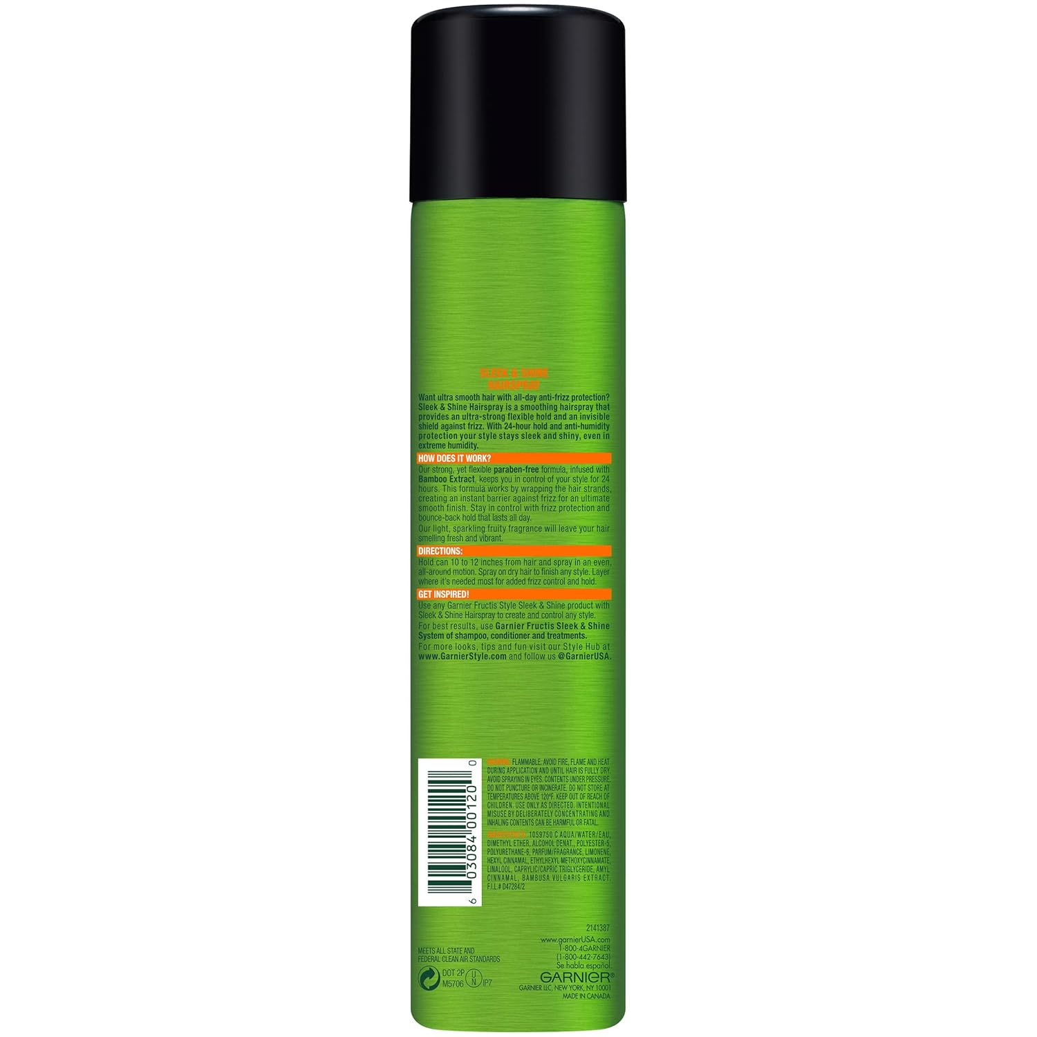 Garnier Fructis Style Sleek & Shine Anti-Humidity Hairspray Ultra Strong Hold, 8.25 Ounce : Hair Sprays : Beauty