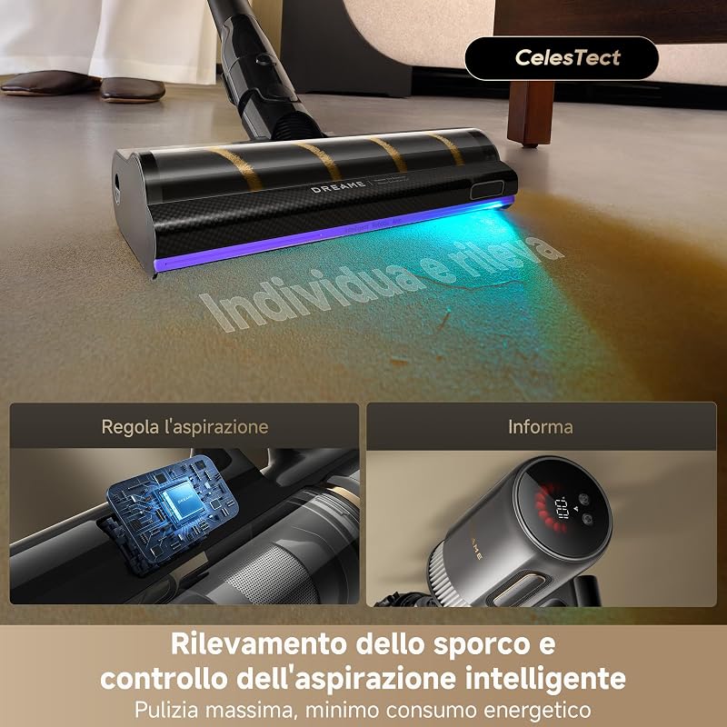 V20 Pro-A Aspirapolvere senza Fili, 24.000 Pa/210 AW, 0 mm dai Bordi