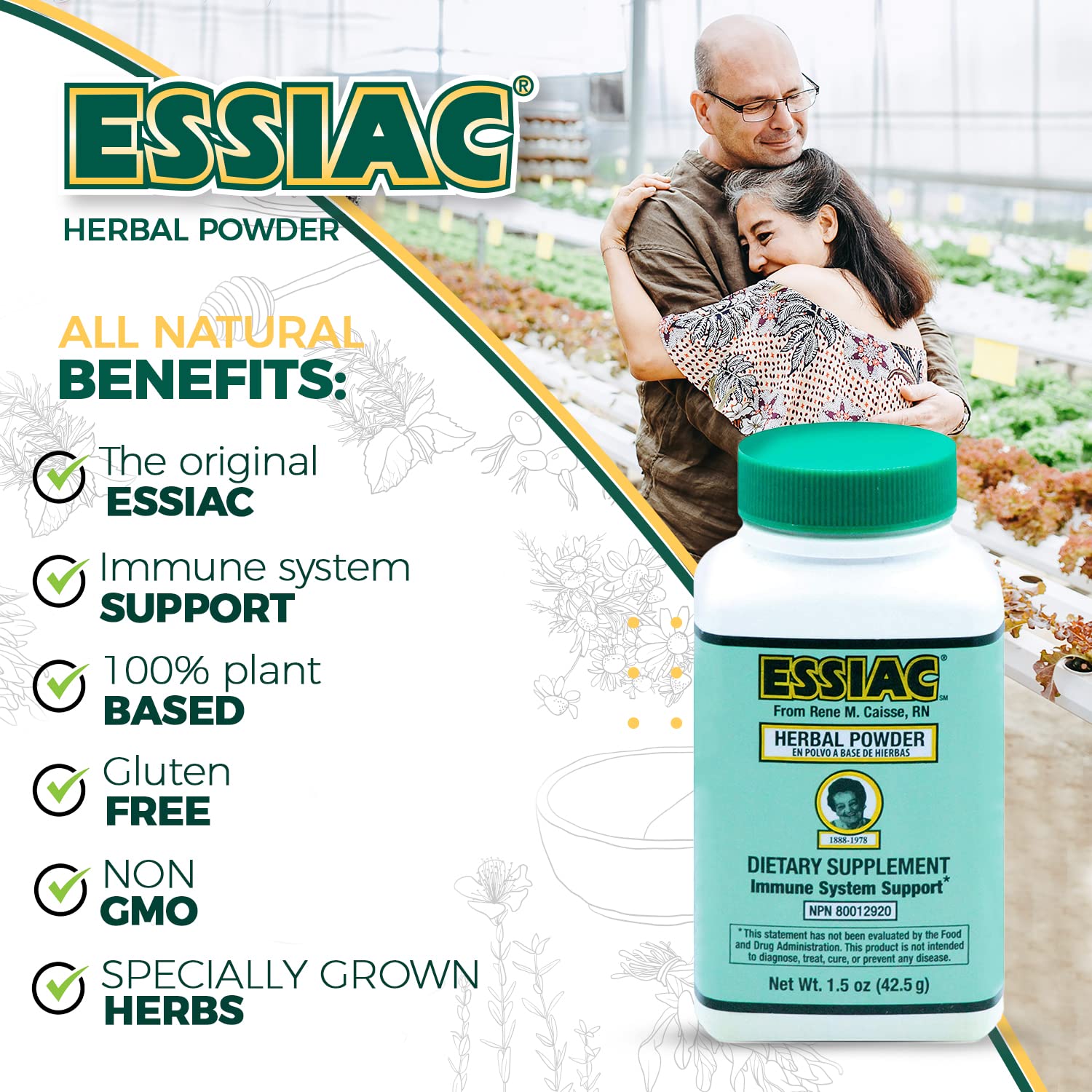Essiac Tea Powder Original Tea Powder – 1.5 oz Bottle | Powerful Antioxidant Blend to Help Promote Overall Health & Well-Being | Original Formula from 1922 (1 Pack)