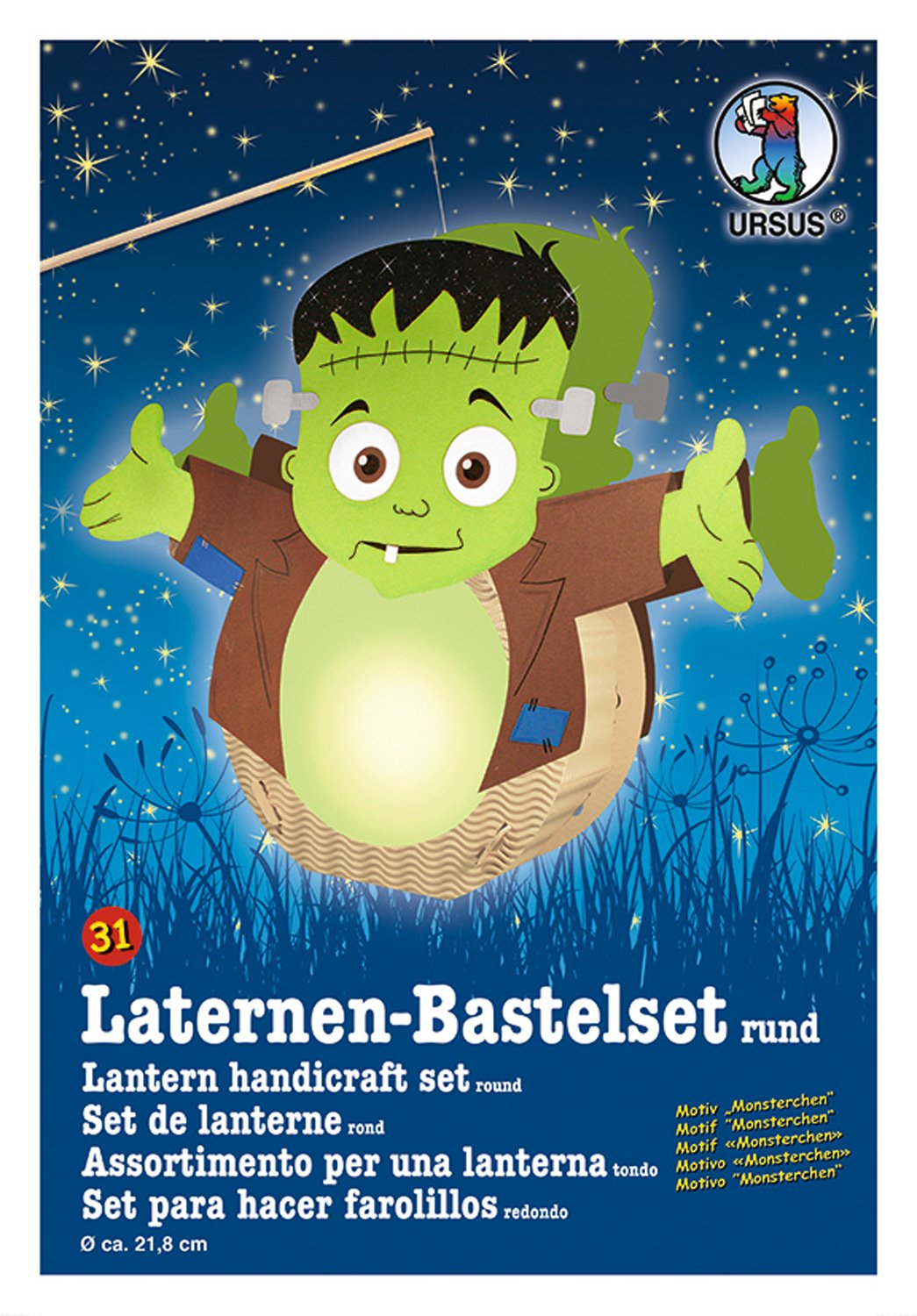 Ursus 18700031 Lantern Craft Set, Monsters, Approx. 21.8 x 21 x 10.3 cm, Diameter Approx. 21.8 cm, Includes Template Sheet with Craft Instructions (English language not guaranteed), Ideal for the Next — image 1