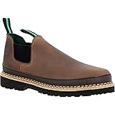 Georgia Giant Romeo Slip-On Boots - GR262, Full-Grain Leather Non-Slip Lightweight Work Shoes With Oil-Resistant Bumper Guard, Dark Brown, Crazy Horse Leather