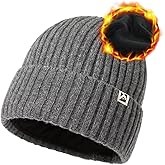 TOP-EX PolarWool™ L/XL/XXL 100% Merino Wool Beanie Fleece Lined Hat Watch Cap for Cold Weather Winter Warm