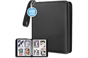 DSCD 4 Pocket Card Binder: 400 Zipper Double Sided Sports & Trading Card Collector Album with 50 Removable Sleeves - Kids Car