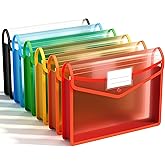 ABC life 6 Pack Plastic File Folder, Colorful File Folder Organizer | fit Letter/A4 Size, Large Capacity with Snap Closure, Colorful File Folder Organizer for School, Office, Home, Hospital