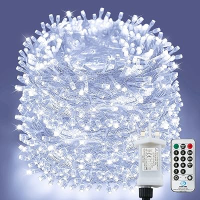 Lezonic Fairy Lights Plug In 80M 800 LEDs 8 Modes Remote IP65 Cool White