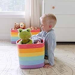NaturalCozy Storage Cubes 11 Inch Cotton Rope Woven