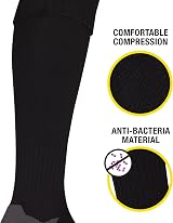 Optimum Classico Junior Socks Moisture-Wicking Cushioned Black 3-6 view 3