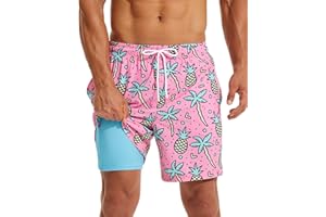 KAILUA SURF KAIUA SURF Mens Swim Trunks with Compression Liner 7 Inch Inseam Quick Dry Mens Swimming Shorts Bathing Suit