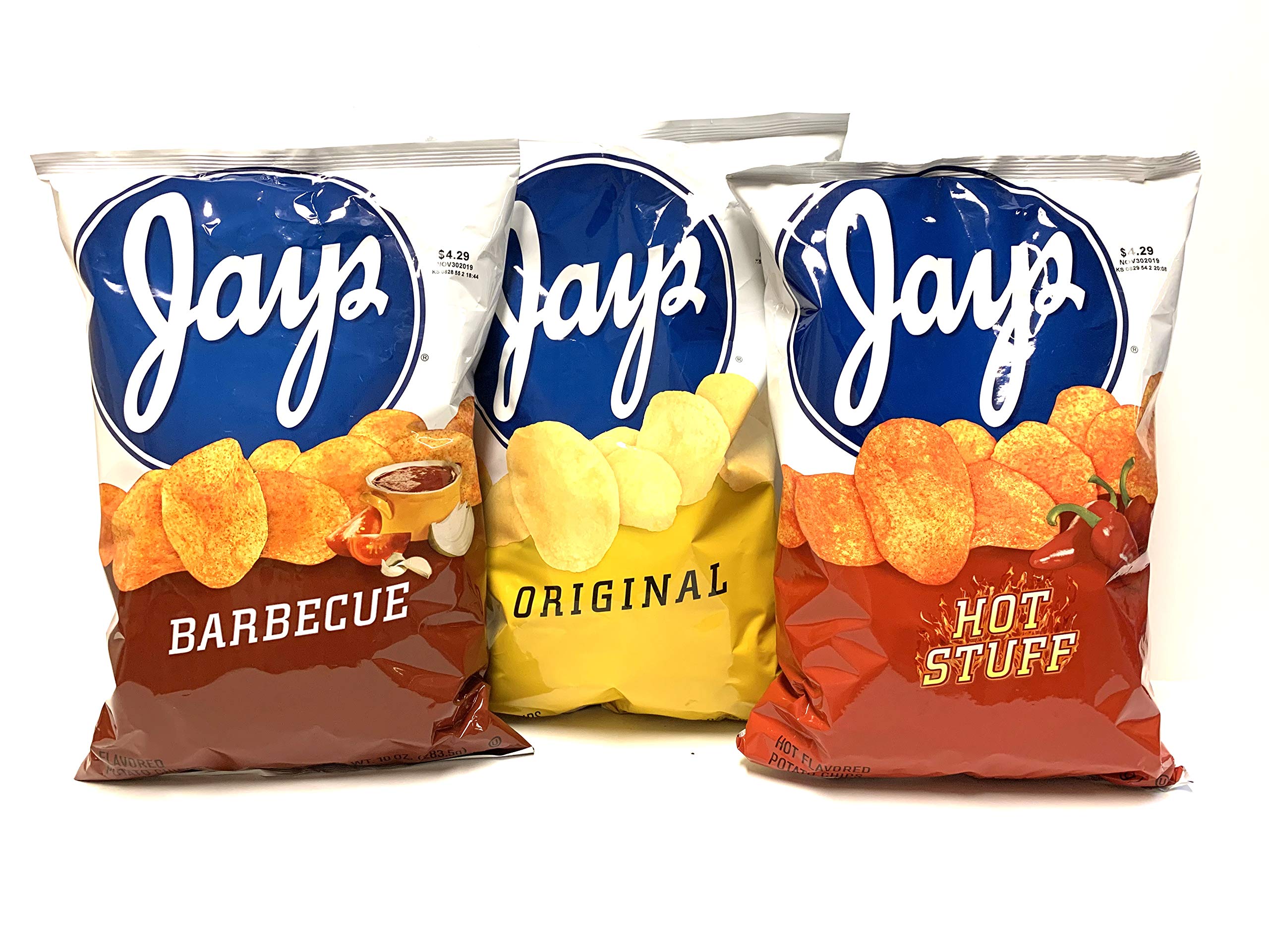 Buy JAY'S BIG BAGS Hot stuff Original & BarBQue Potato Chips 3 Pack