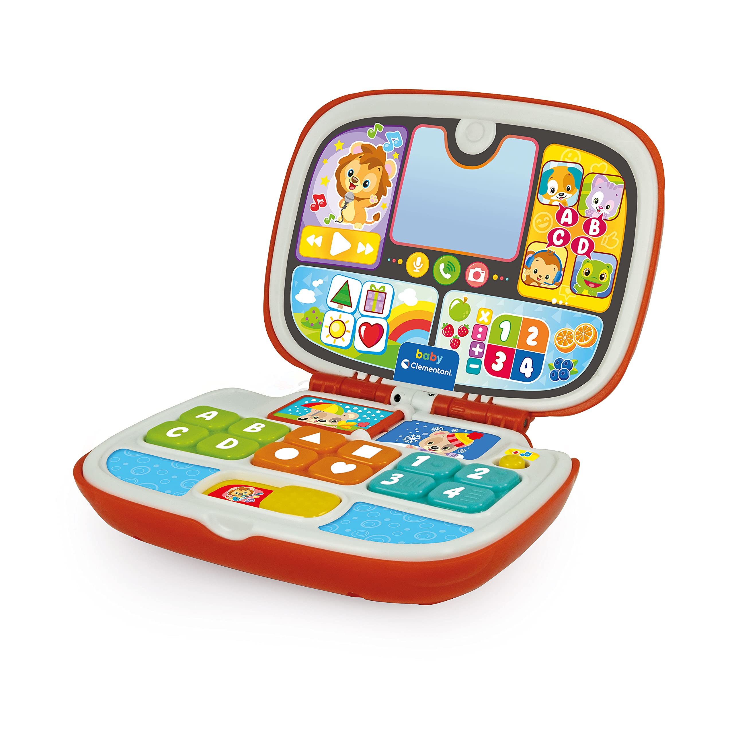 Clementoni - 17677 - Laptop for Animal Lovers, Interactive Game, 9 Months, Activity Centre and Learning Computer for Children (Italian Version)