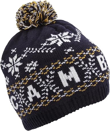 boys navy bobble hat