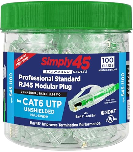 Amazon.com: Simply45 Cat6 Unshielded 90 Degree Keystone Jack