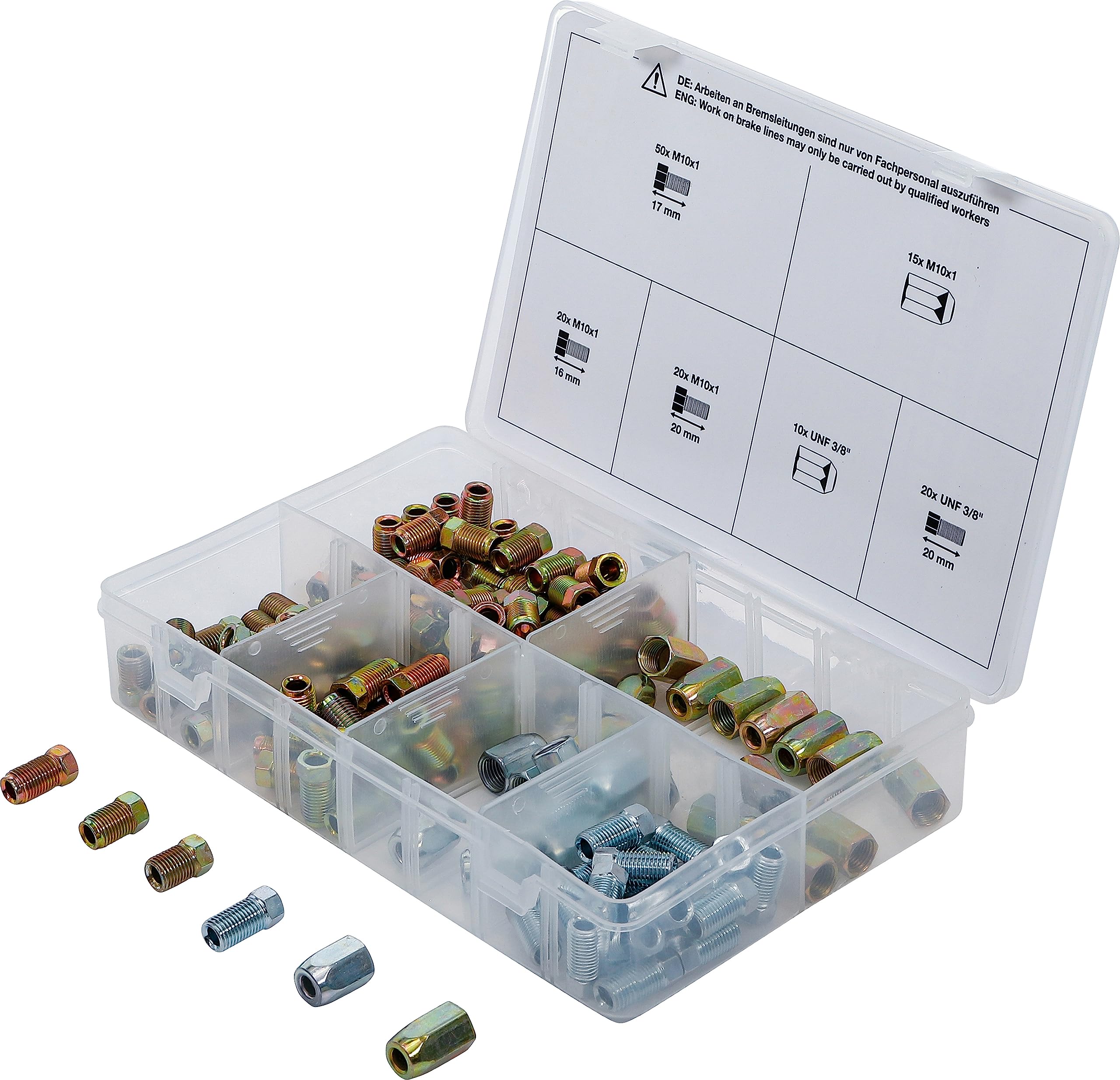 BGS 70341 | Brake Pipe Fittings, Connecting Nuts and Screws Assortment | 135 pcs.