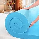 SyMax King Mattress Topper, Gel Infused Memory Foam Mattress Topper, Medium Firm Bed Topper Mattress Pads for Bed, Sofa, RV, CertiPUR-US Certified, Blue, 4 Inch
