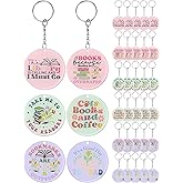 Stranthother 36 Pcs Book Lover Gifts Bookish Keychains Book Club Gifts Acrylic Book Lovers Keychains Bookish Gift for Readers Book Club Party Favors Accessories Birthday Gifts for Women