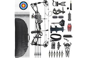 CENWTY Archery Compound Bow Set, Draw Weight 0-70 LBS, Draw Length 18"-30", Hunting Compound Bow with All Accessories for Archery Hunting Target Shooting Practice LRT/RTH