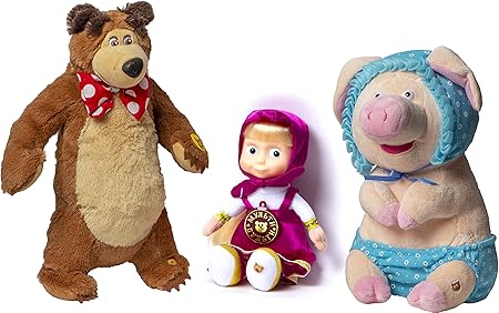 Amazon おもしろい子供用おもちゃセット マーシャと熊とその友達 豚人形 マーシャ 話す 英語 パーティー用品 Masha Y El Oso Para Ninos おもちゃ おもちゃ