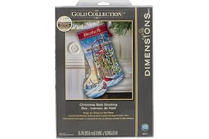 Dimensions Needlecrafts Counted Cross Stitch, Christmas Sled Stocking (8819)