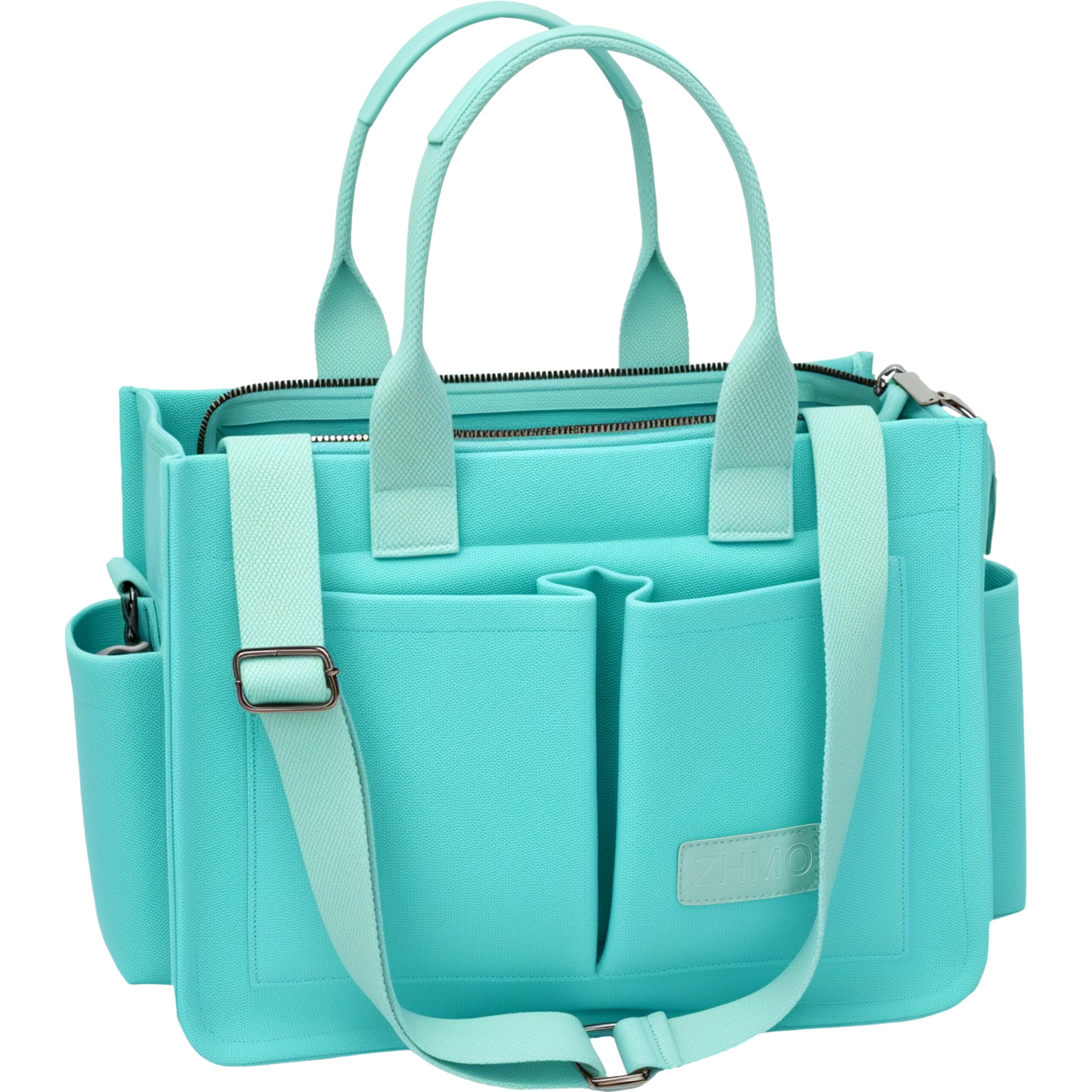 Photo 1 of Tote Bag for Women With Compartments and Zipper,Large Canvas Tote Women's Purse Crossbody Bags Work Laptop Book Bag Top Handle Satchels Handbags Shoulder Bag for Travel Nurse Teacher Church Gym Beach