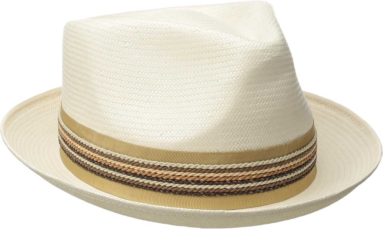 Carlos Santana Men's Shantung Pinch Front Hat, Natural, Large at Amazon