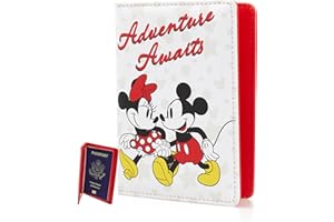 Disney Mickey & Minnie Mouse Passport Holder, Officially Licensed Passport Holder for Women, Travel Essentials for Women