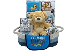 NIKKI'S GIFT BASKETS Welcome Home Precious Baby Boy Gift Set, Baby Layette Set with New Baby Essentials, Newborn Baby Gift Set for Expecting Moms, Blue - Nikki’s Gift Baskets