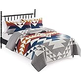 Pendleton Explorer King Quilt Bedding Set with 2 Shams Premium Cotton Lightweight Quilted Bedspread Coverlet for Bed Rustic Home Decor Machine Washable, 110-inch x 96-inch, Blue Grey Multicolor