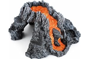 BORLECH Reptile Cave Hideout Habitat, Great for Bearded Dragons, Leopard Geckos, Lizards, Turtles, Snakes, Frogs, Scorpions, Spiders and Other Reptiles, Amphibians (C - Large)