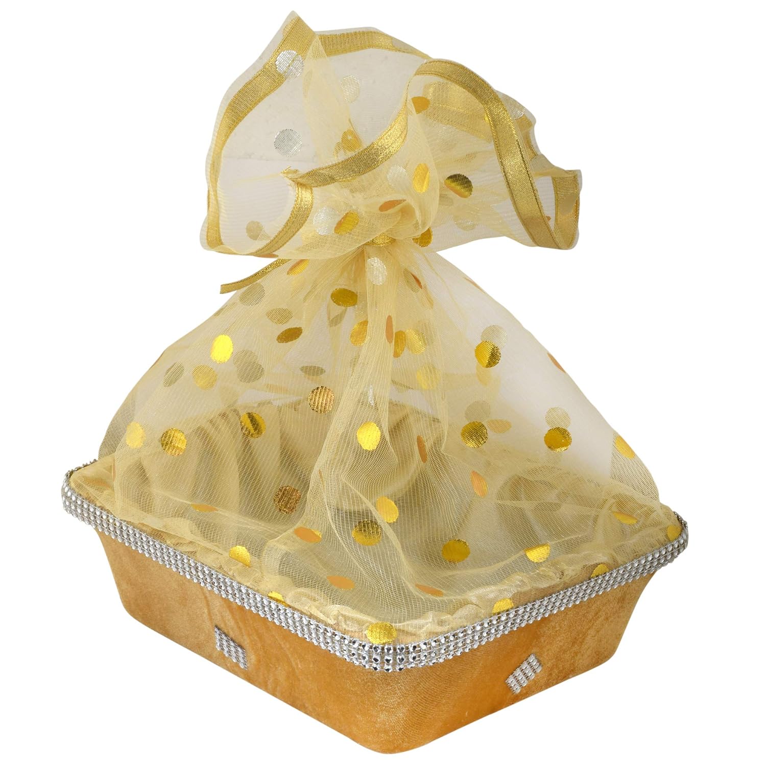 Buy LINE 'N' CURVES Golden Velvet Fabric Gift Hamper Basket, Chocolate