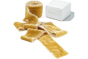 MAYREEL Gold Velvet Ribbon 2 Inch x 3 Yards Frayed Edge Silk Velvet Ribbon Hand Torn Gold Ribbon with Raw Edge for Bridal Bouquet, Invitations, Wedding, Vow Books, Gift Basket, Hair Bows