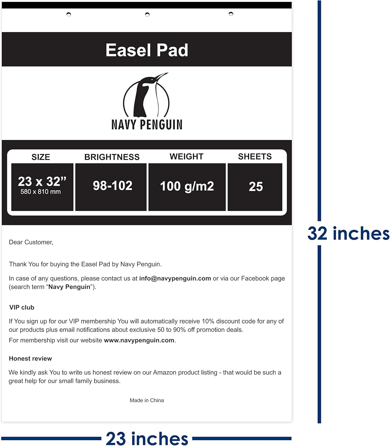 Easel Pad 23x32" - 3 Pack (75 Sheets) - Flip Chart Paper, 25 Sheets/Pack, Plain White, Poster Flipchart 100 gsm - Large Drawing Pad for Teachers, Kids, Classroom, Office, Craft, Art, Presentation : Office Products