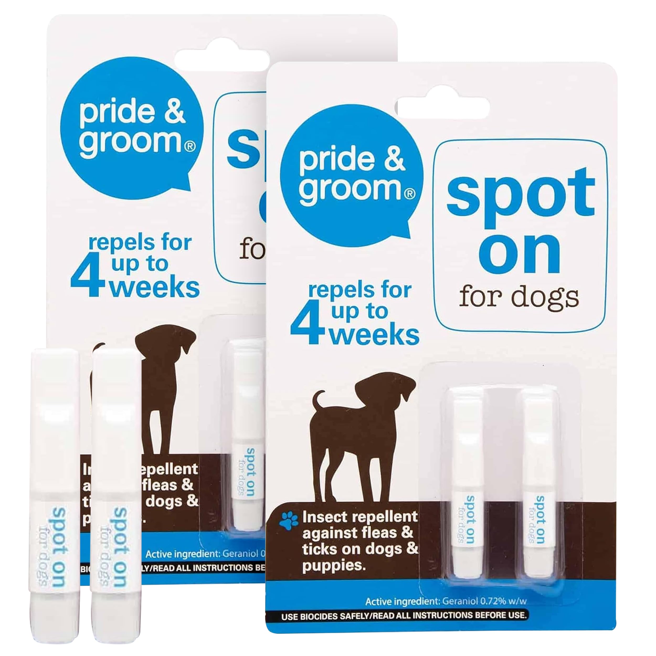 Valuehive Pride & Groom Spot on Insect & Flea Repellent for Dogs 2 Vials Per Pack (Spot on for Dogs, 2 Pack)