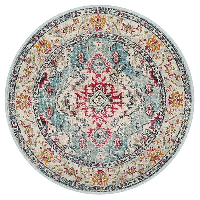 Vintage Verzierten Runde Teppich Nordic Folk Style Wohnzimmer Schlafzimmer Studie Hängen Korb Computer Stuhl Verdickung Teppi