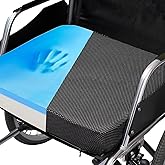 CYLEN Ifoam Gel Infused Memory Foam Layer Wheelchair Cushion - Seat Cushion for Wheelchair-Office Chair, Kitchen Chair, Car Seats-Pressure Sore and Tailbone Pain Relief-High Dense Polyfoam Base(Black)