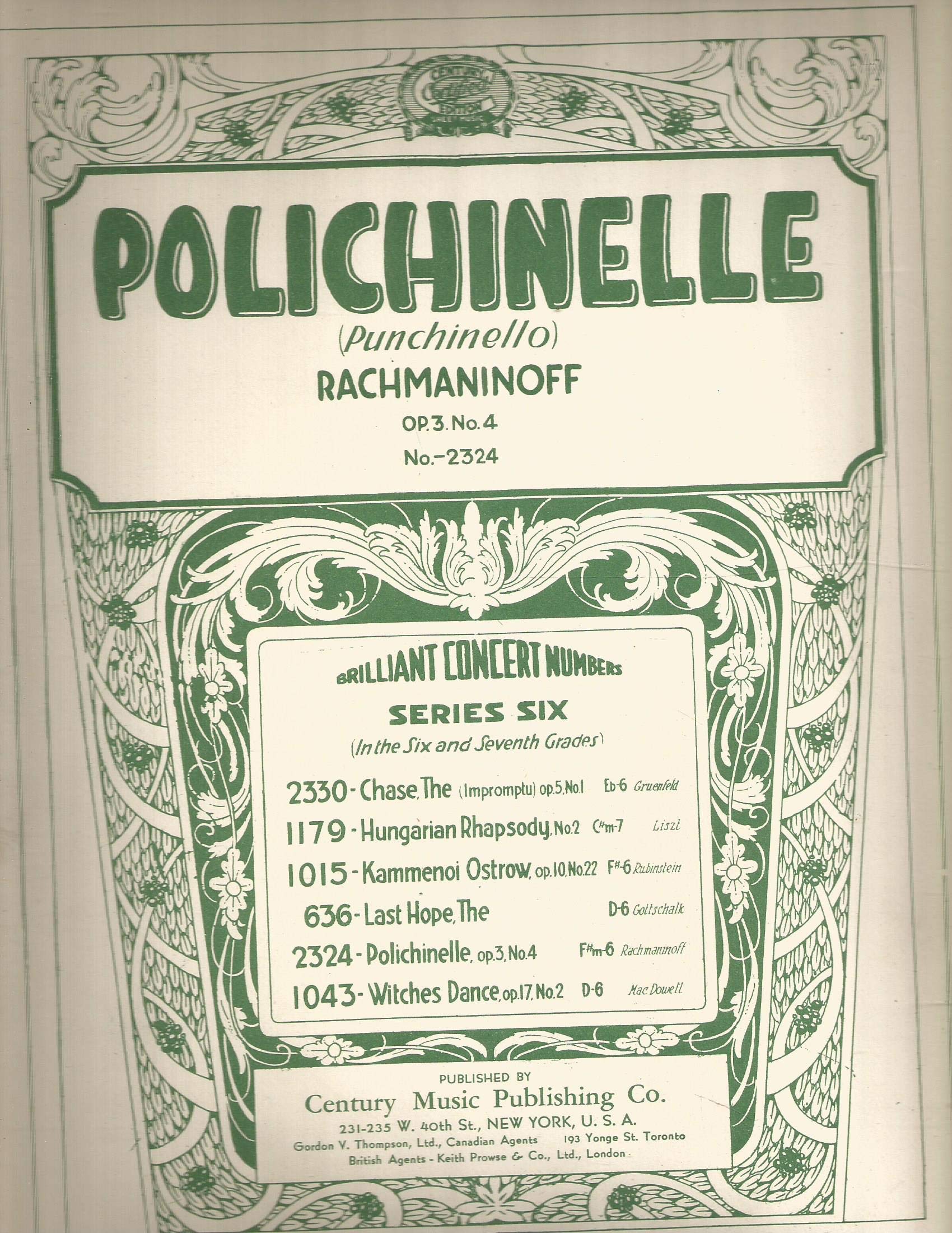 Polichinelle Op 3 No 4 Rachmaninoff Amazon Com Books