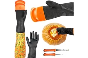 Halloween Moments Pumpkin Scraper Glove – As Seen On Shark Tank - Mess Free and Fun Pumpkin Carving Kit – Carve and Clean Jack-O-Lantern Guts with Ease and Zero Mess on Your Hands!