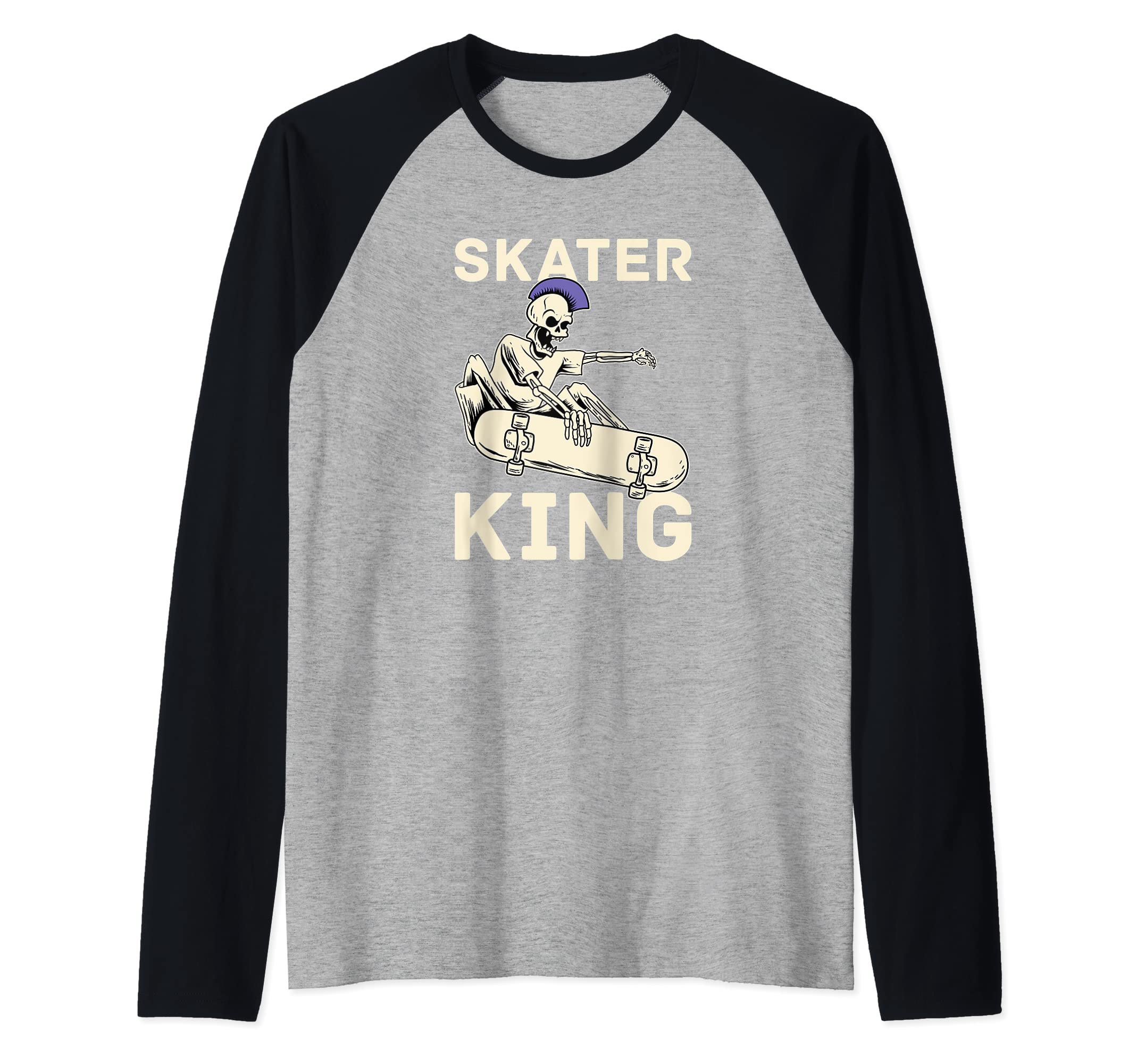 Skateboard Skateboarder - Skateboarding Skate King Skater Raglan Baseball Tee