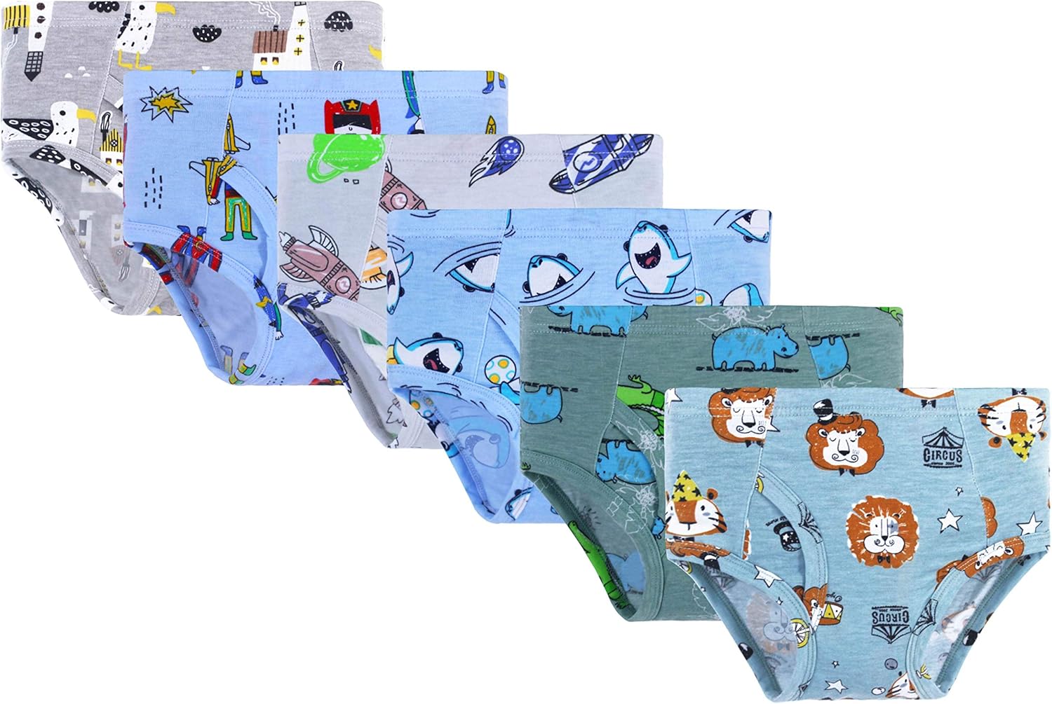 Buy Little Boys Underwear 4T 100 Cotton 6Pack Assorted Briefs Bulk