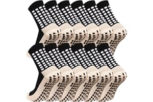 MIHAIR Men's Grip Soccer Socks Anti Slip Athletic Socks Non Slip Football Basketball Socks with Grip Pads2/4/6