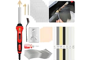 GHGUOLE 100W Plastic Welder, 2-in-1 Plastic Welding Kit with Soldering Iron Tips & 56Pcs Rods, 3-Speed Temperature Control Soldering Iron Gun, Professional Surface Repair Tool for Car Bumper,Dashboard, Kayak