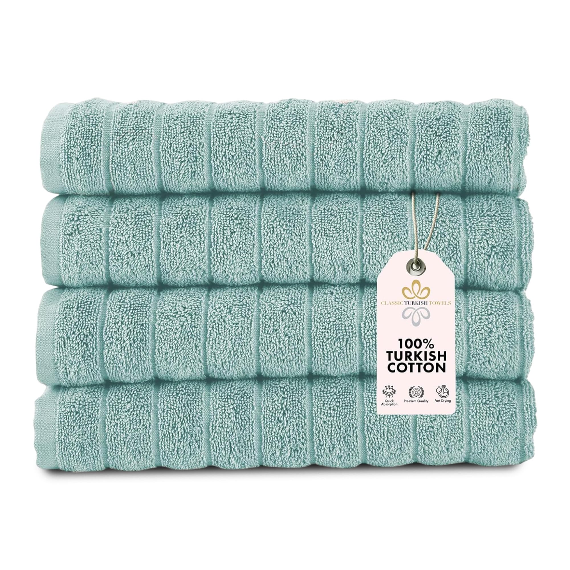 Classic Turkish Towels Hospitality Turkish Cotton Hotel Collection Family Towel Set of 8