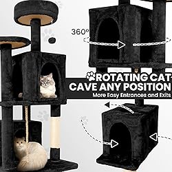 TSCOMON 58.5inch Large Cat Tree Tower Condo for