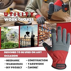 HANDLANDY Mens Work Gloves, Flexible Utility