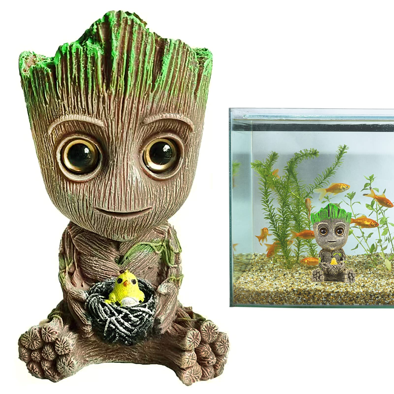 iTGOOS 1 Piece Aquarium Air Bubbler Decorations Fish Tank Air Bubbler Resin Groot Crafts Resin Groot Crafts for Aquarium Fish Tank Decor Fish Tank Air Pump Ornaments