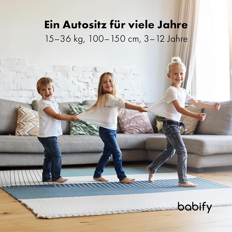 FlexiFit Basic Kindersitz 15–36 kg - ECE R129, Isofix, 13-Fach Verstellbare Kopfstütze, Faltbares Design, Waschbarer Bezug, Auto Kindersitz Ab 3 Jahren, Schwarz