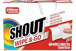 Shout Wipes Stain Remover for Clothes Laundry, Instant Stain Remover and Individually Wrapped, Travel Essentials, Works on Ev
