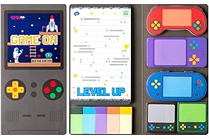 B1ykin Sticky Notes Set - Cartoon Theme Cute Self-Stick Notes Pad Gift, Self-Adhesive Writing Memo Pages Sticky to Do Notepad Separation Tabs for Kids Employee School Office (Video Game)